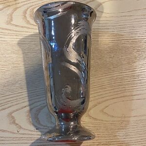 Vintage 1950’s Swetye Vase with “Weeping Silver Finish.